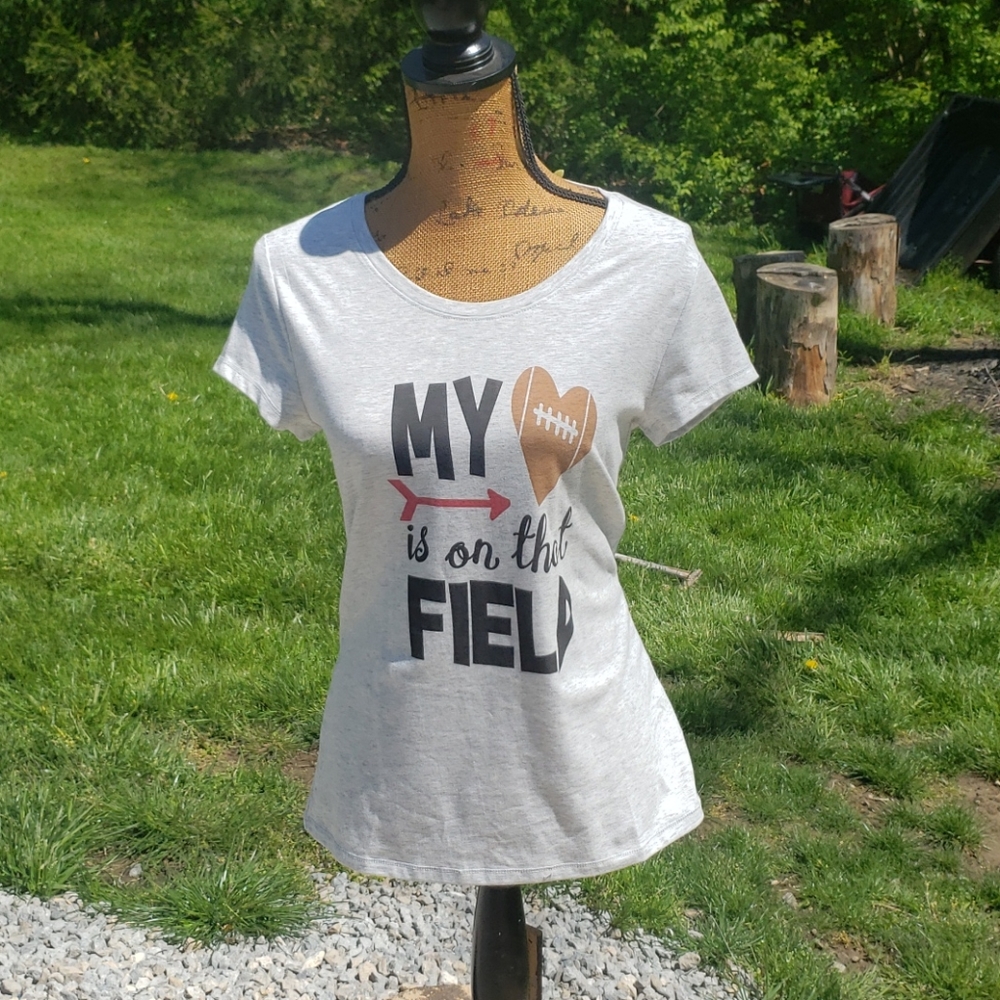 Gray graphic tee shirt football